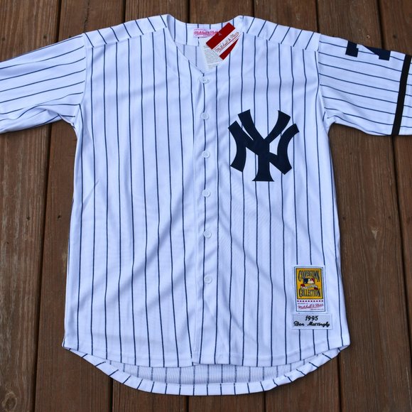 New! Don Mattingly New York Yankees White Pinstripe Baseball Jersey Adult Men's - Picture 2 of 2